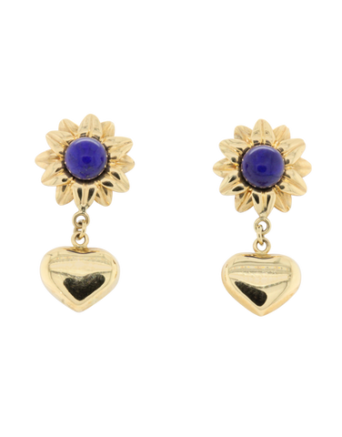 Heritage Collection - 18ct Yellow Gold Lapis Earrings- 770967
