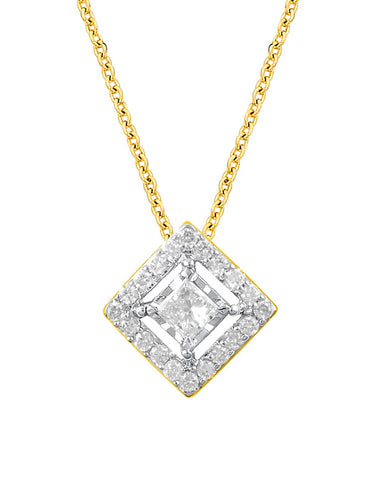 10ct Yellow and White Gold Diamond Pendant - 771050
