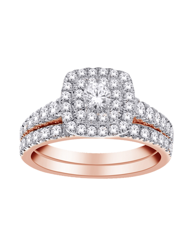 Bridal Set - 14ct Rose Gold Diamond Ring - 771094