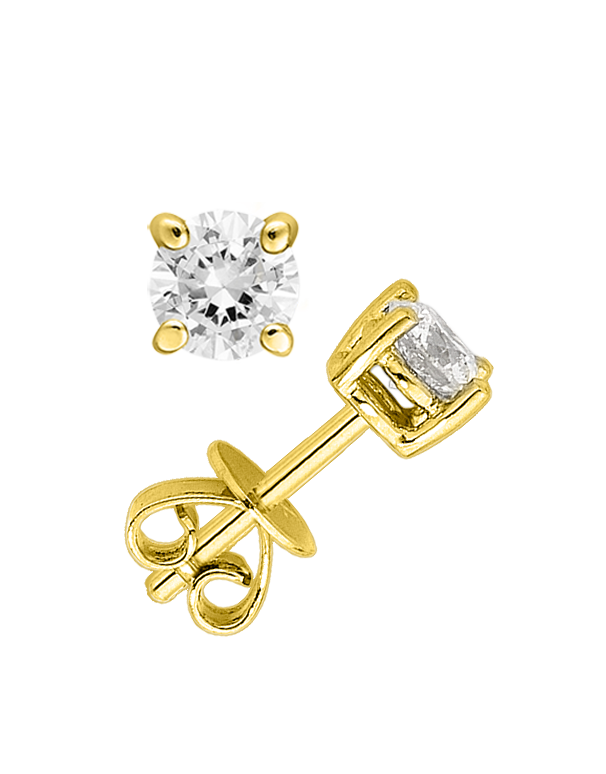 Diamond studs yellow gold deals