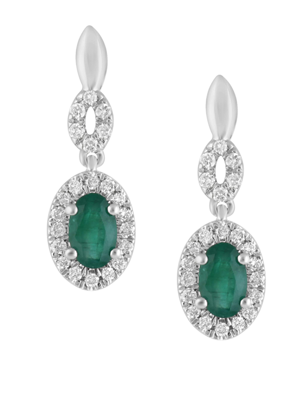 Green emerald earrings on sale