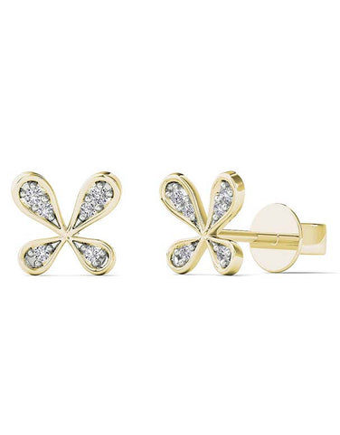 14ct Yellow Gold Diamond Earrings - 780663