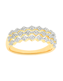 Diamond Ring - 10ct Yellow Gold Paralesque Diamond Set Ring - 781609