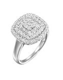 Diamond Ring - 10ct White Gold Halon Diamond Set Cushion Ring - 781614