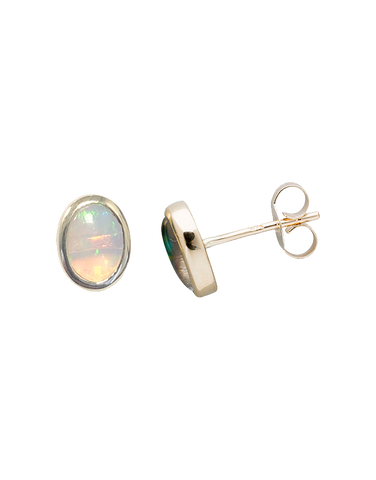 Opal Earrings - 9ct Yellow Gold Stud Earrings - 783327