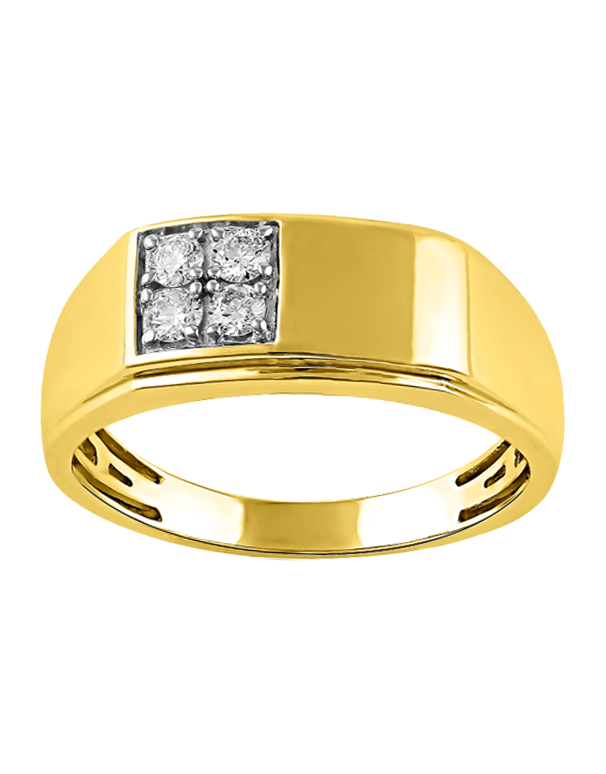 Men s Ring 9ct Yellow Gold Diamond Gents Ring 783725