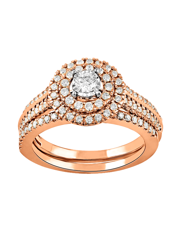 Wedding ring rose gold diamond deals