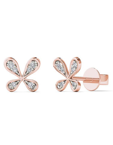 14ct Rose Gold Diamond Earrings - 784219