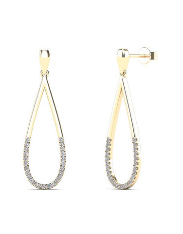 14ct Yellow and White Gold Diamond Drop Earrings - 784221