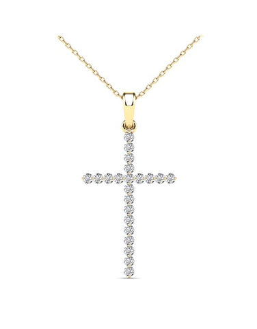 14ct Yellow Gold Diamond Cross Pendant - 784258