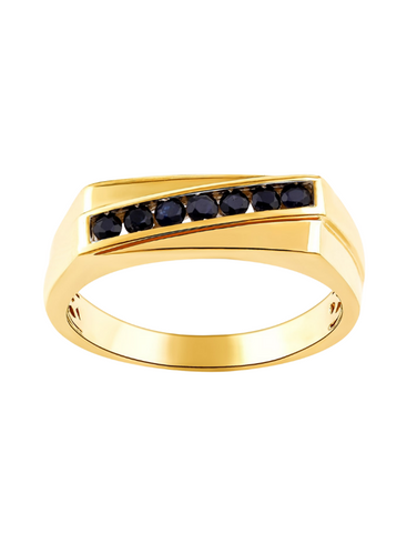 Men's Ring - 10ct Natural Black Sapphire Ring - 786104