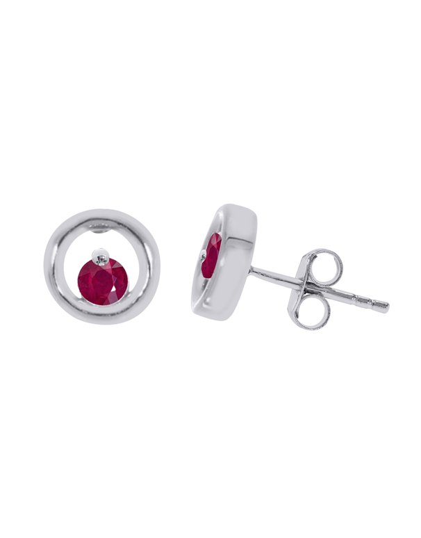 Ruby silver earrings deals