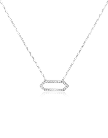 Diamond Necklace - 10ct White Gold Diamond Necklace - 786861