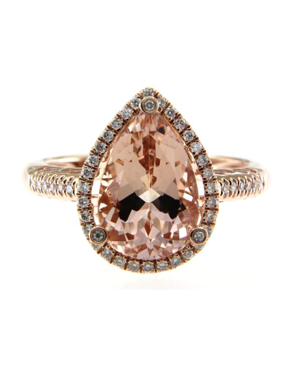 Peach morganite best sale rose gold ring