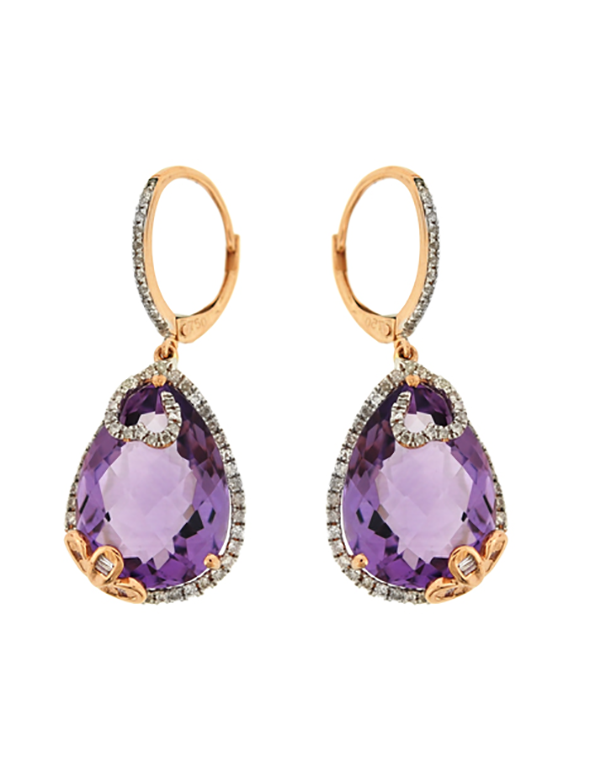 Gold and amethyst earrings deals