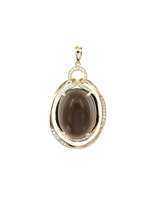 Smoky Quartz Pendant 14ct Yellow Gold Smoky Quartz and Diamond Pendant 787071