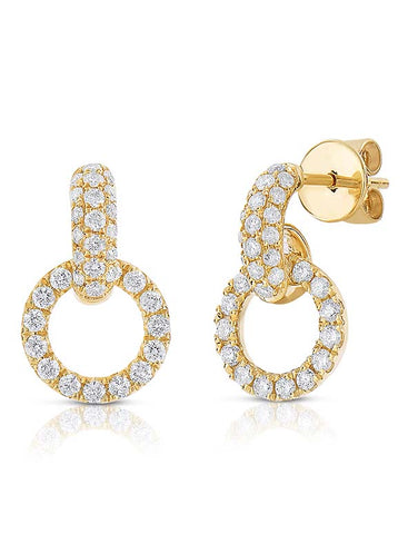 14ct Rose Gold Diamond Drop Earrings - 784325