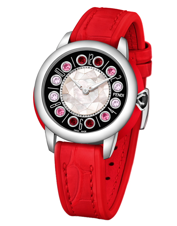 Fendi IShine Watch with rotating gemstones on the dial F136021573T