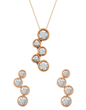 14ct Rose Gold Diamond Pendant & Earrings Set