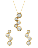 14ct Yellow Gold Diamond Pendant & Earrings Set