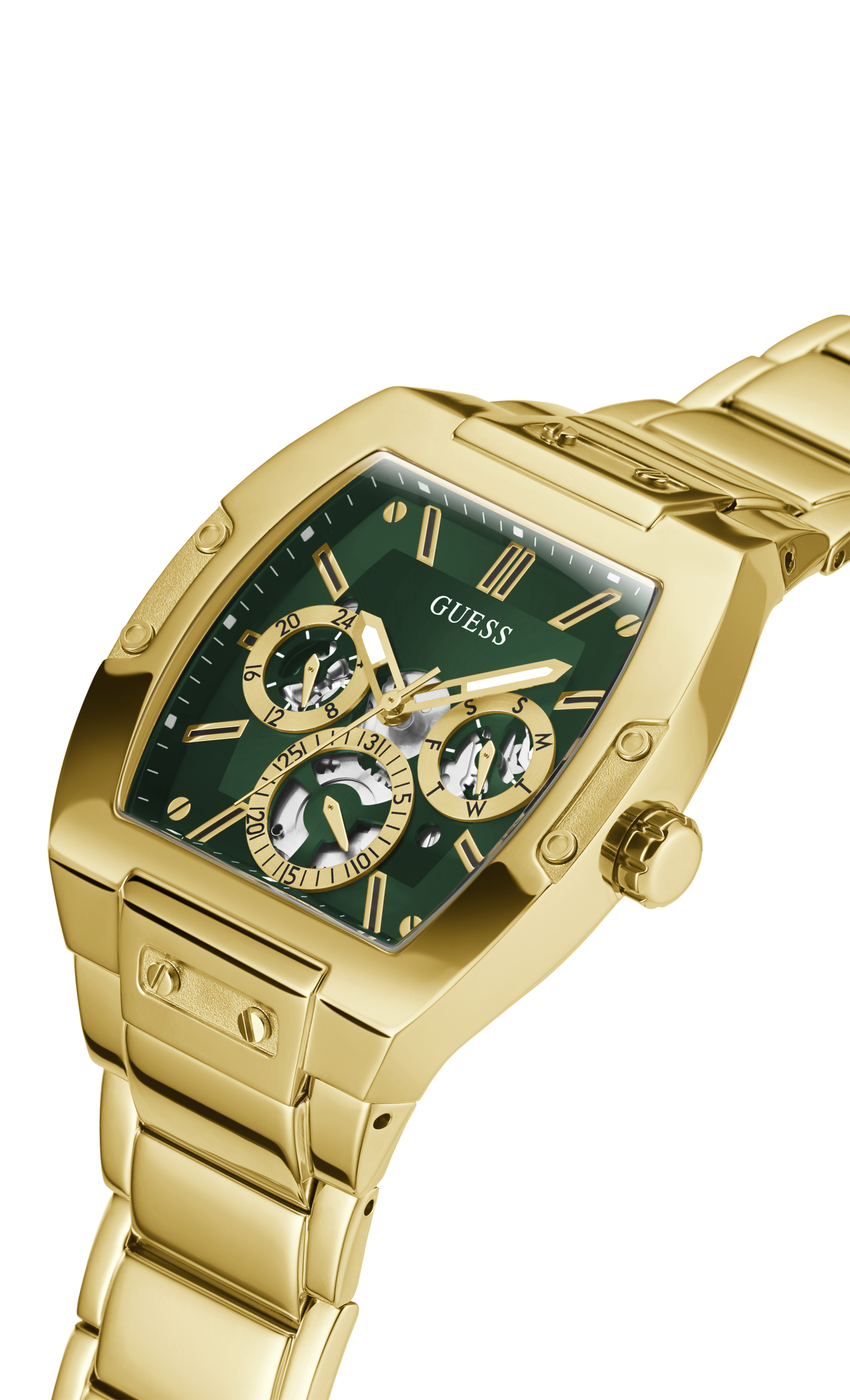 Guess - Gents Phoenix Green Dial Gold Tone Watch - GW0456G3 - 785678 | Quarzuhren