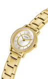 Guess - Ladies Melody Crystal Silver Dial Gold Tone Watch - GW0468L2 - 785671