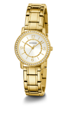 Guess - Ladies Melody Crystal Silver Dial Gold Tone Watch - GW0468L2 - 785671