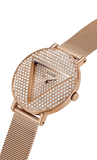 Guess - Ladies Iconic Rose Tone Crystal Triangle Watch - GW0477L3 - 785665
