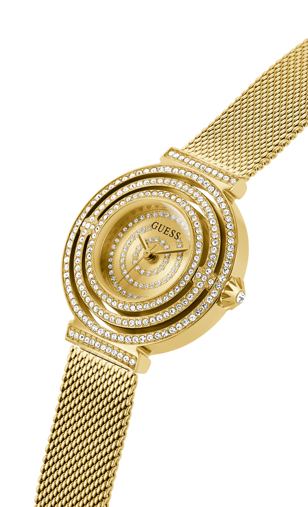 Gold diamond hot sale guess watch