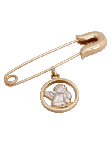 Gold Brooch - 10ct Two Tone Angel Baby Brooch - 771364