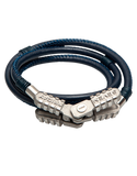 SEVENFRIDAY Bracelet - Jumper Essence Stainless Steel & Blue Leather Bracelet - JMP1/01 - 768916