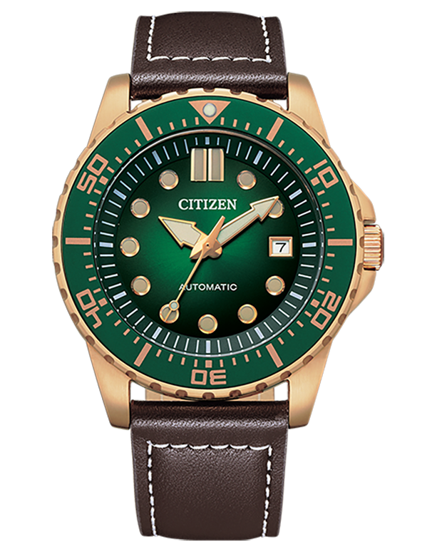 Citizen - Mechanical Dress Watch - Green Dial Gold Tone Steel 43mm  - NJ0173-18X  - 784988