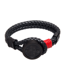SEVENFRIDAY Bracelet - Piston Engine Black PVD & Black Leather Bracelet - PST3/01 - 768913