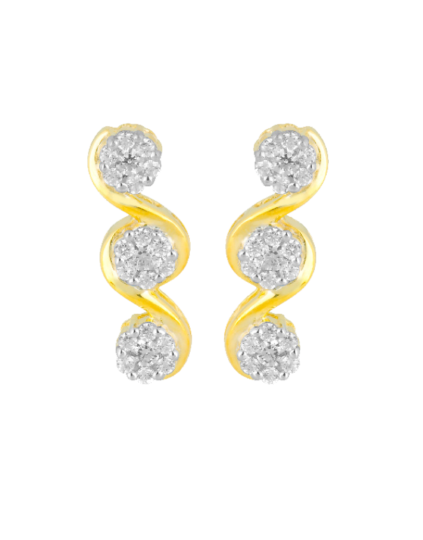 Diamond Earrings 9ct Diamond Set Yellow Gold Earrings 756336
