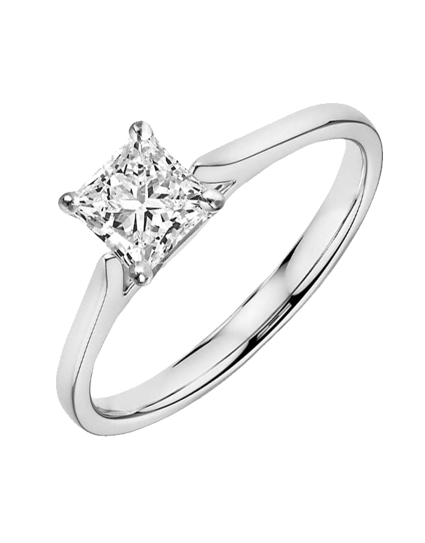 Platinum 0.91ct Total Princess Cut Solitaire with Single Halo & Diamond  Shoulders LAB Grown Diamond Certified Ring - Diamonds from Faith Jewellers  UK