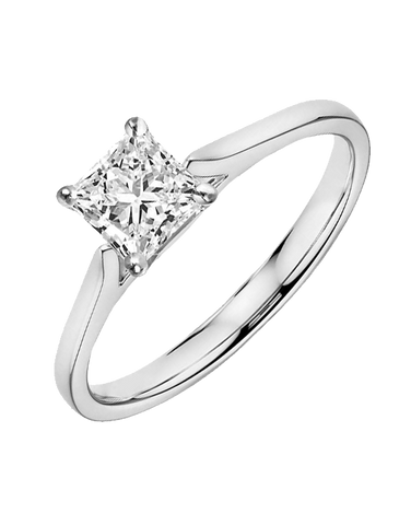 Diamond Ring - 18ct 0.70ct Princess Cut Solitaire Engagement Ring