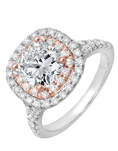 Diamond Ring - 14ct White and Rose Gold Diamond Ring - 756348
